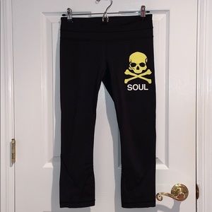 Soul Cycle Lululemon Cropped Black Leggings